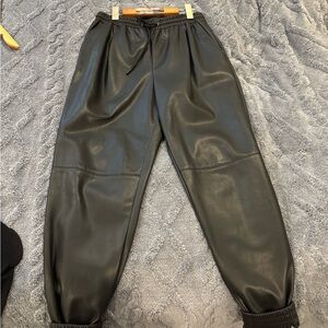 Zara Black Faux Leather Pants